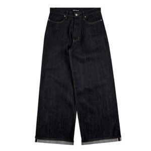 Discontd Black Selvedge Baggy Denim
