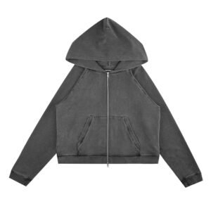 Discontd Charcoal Raglan Zipup