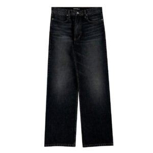 Discontd US. Charcoal Wide Leg Denim