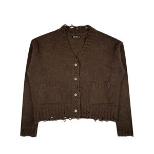 Mocha Discontd US. Knit Cardigan