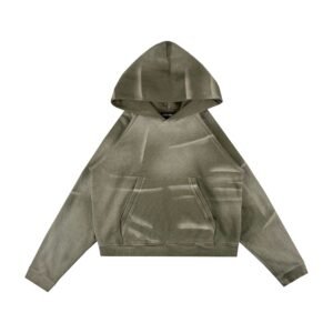 olive sunfaded raglan hoodie discontd front